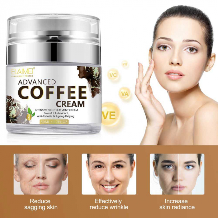 Crema tratament premium cu Extract de Cafea, Efect Anti-Imbatranire, Elaimei Advanced 50 ml-big