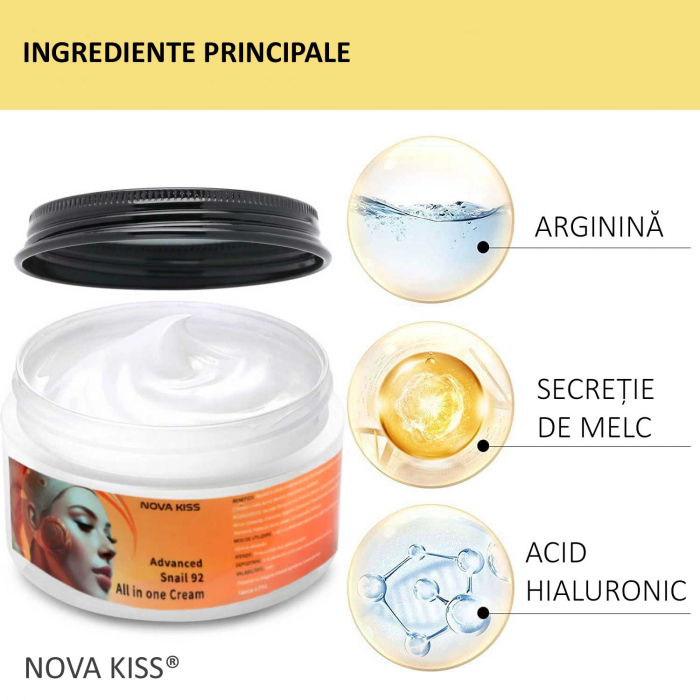 Crema Ten cu 92% Secretie Filtrata De Melc, NOVA KISS® Advanced Snail 92 All In One, 100 g-big