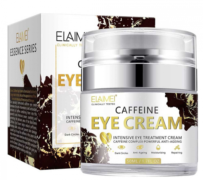 Crema Tratament Premium Pentru Ochi Cu Extract De Cafea, Efect Anti-imbatranire Si Anti-cearcan, Elaimei, 50 Ml