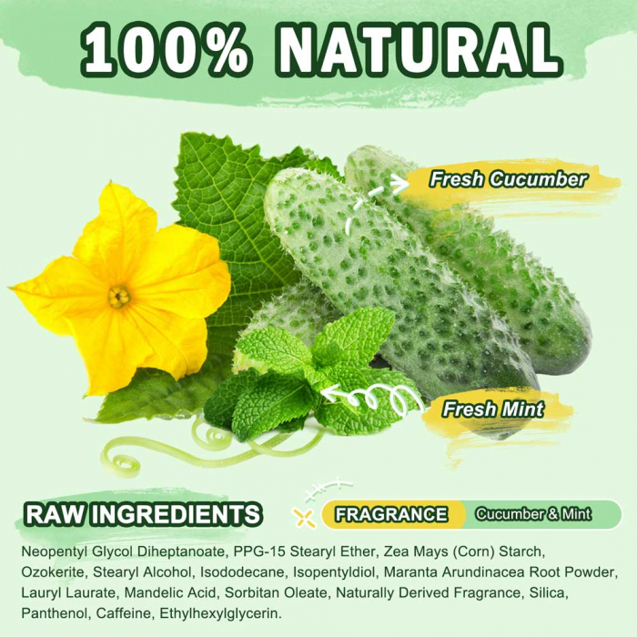 Deodorant Stick fara aluminiu Castravete si Menta, 72h Protectie, Unisex, 75 g-big