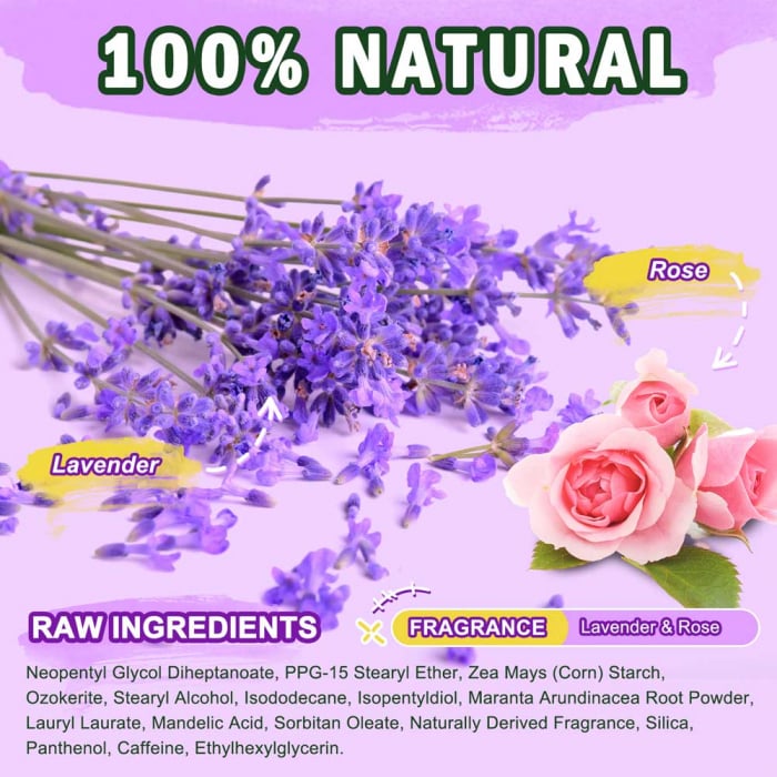 Deodorant Stick fara aluminiu cu Lavanda si Trandafir, 72h Protectie, Unisex, 75 g-big