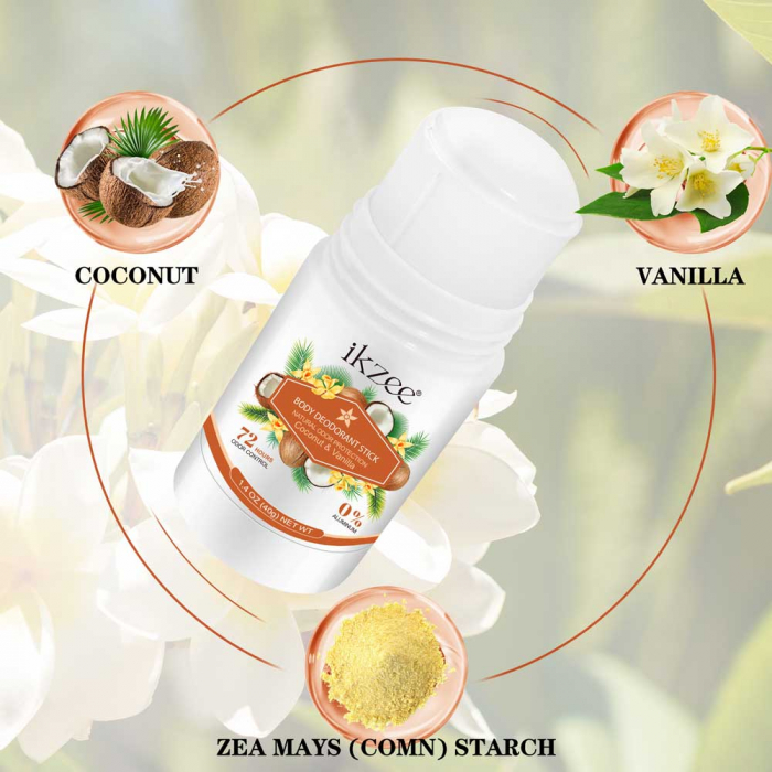 Deodorant Stick fara aluminiu cu Cocos si Vanilie 72h Protectie, Unisex, 40 g-big