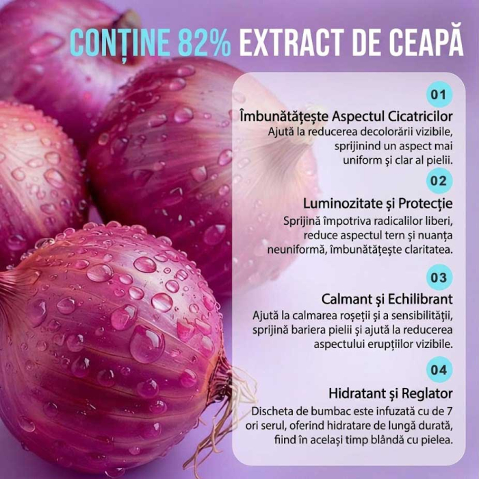 Dischete Tonice Exfoliante si Hidratante cu Extract de Ceapa, 60 buc-big