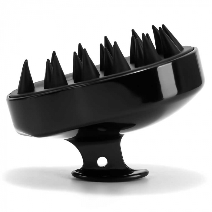 Perie premium din Silicon pentru Absorbtia Uleiurilor Esentiale, Stimularea Cresterii Parului, Imbunatitirea circulatiei la nivelul scalpului, Curatare, Samponare, Negru-big