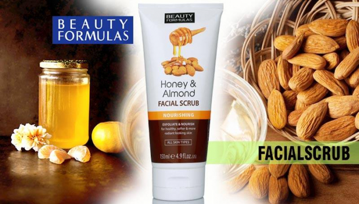 Exfoliant pentru ten cu miere si migdale BEAUTY FORMULAS Honey & Almond Facial Scrub, 150 ml-big