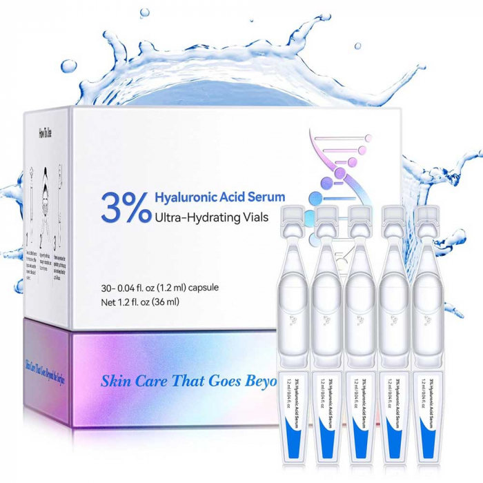 Fiole cu Acid Hialuronic 3%, Ultra Hidratante, Premium, 30 Fiole x 1.2 ml