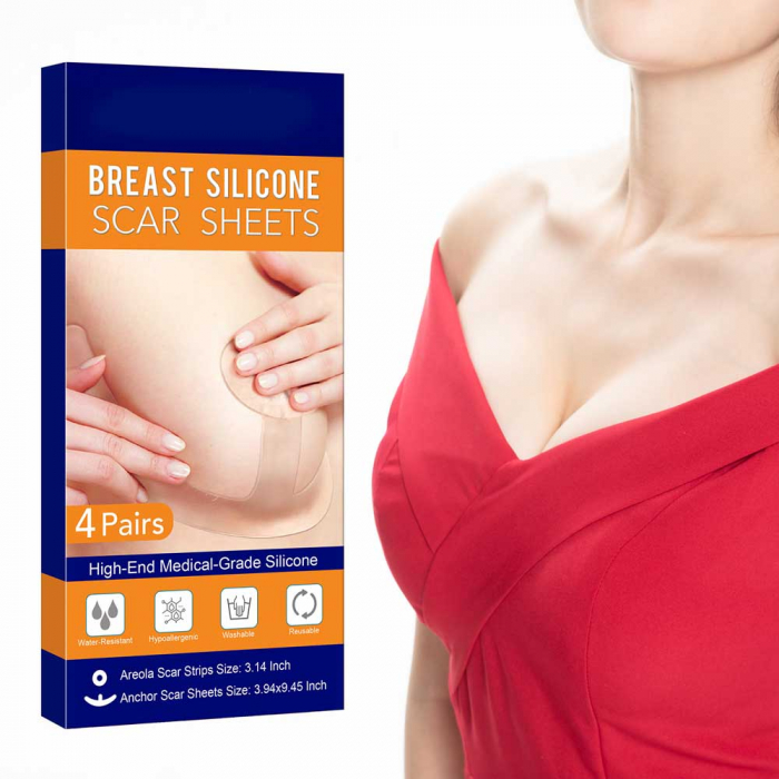 Folii Premium din Silicon Medical pentru Cicatrici Mamare, Reutilizabile, 4 Perechi, NOVA KISS®-big