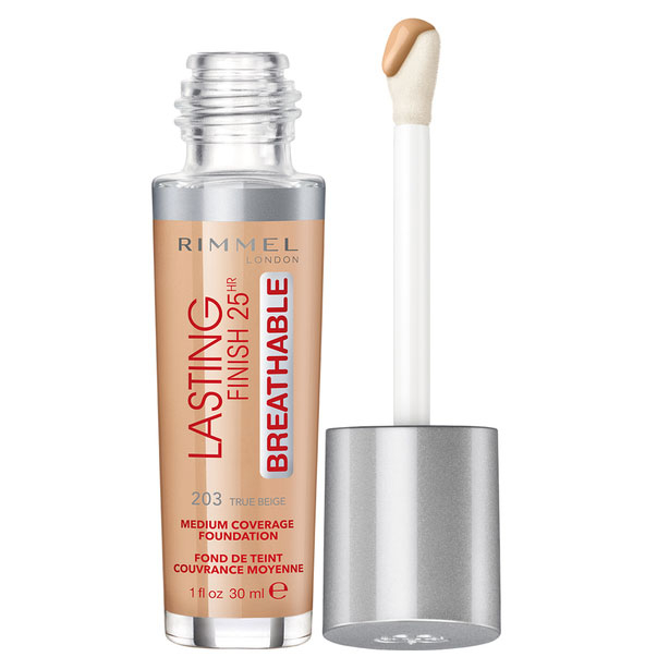 Fond de Ten Rimmel London Lasting Finish 25Hr Breathable, SPF20, 203 True Beige, 30 ml