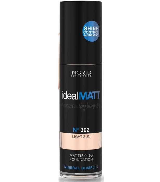 Fond de ten mat cu minerale, Ingrid Ideal MATT - 302 Light Sun, 30 ml