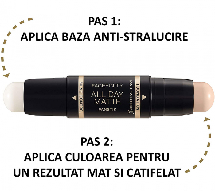 Fond de ten anti-stralucire Max Factor Facefinity All Day Matte Panstik, 10 Fair Porcelain-big