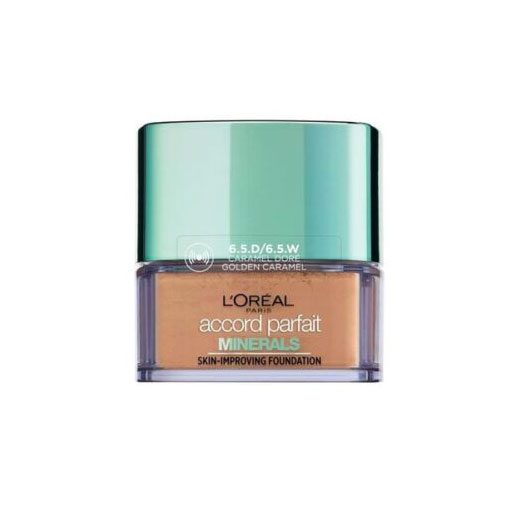 Fond de ten mineral cu acoperire lejera l oreal accord parfait minerals - 6.5d 6.5w golden caramel, 10 gr