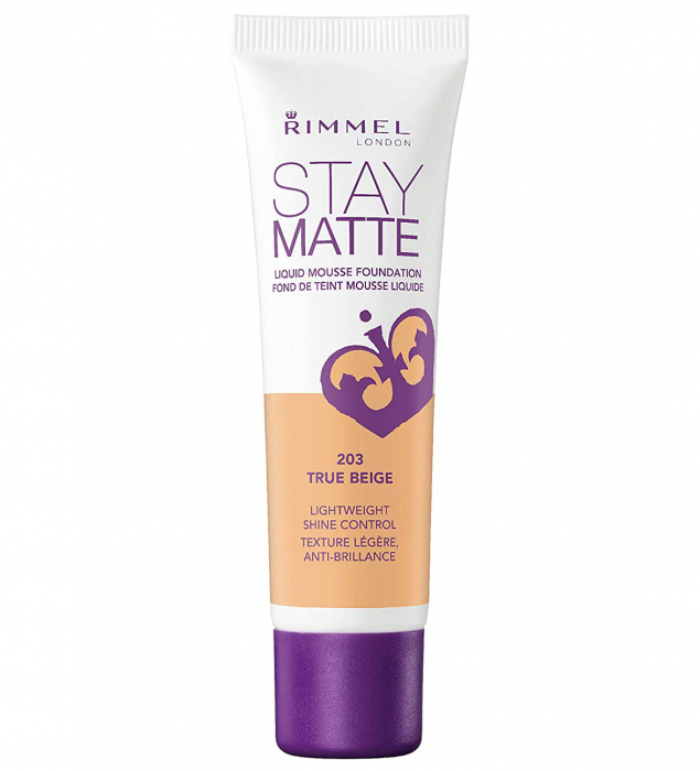 Fond de ten Rimmel London Stay Matte Liquid Mousse, 203 True Beige, 30 ml