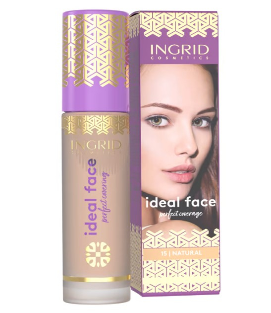 Fond de ten Ingrid Cosmetics Ideal Face Perfect Coverage 15 Natural, 30 ml-big