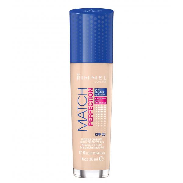 Fond De Ten Rimmel Match Perfection - 010 Light Porcelain, 30 Ml