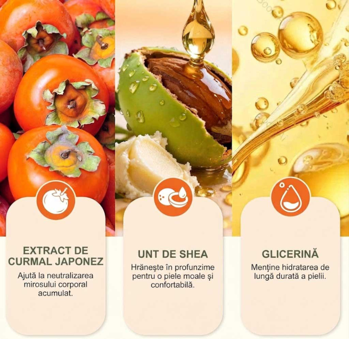 Gel de Dus cu Extract de Kaki impotriva Mirosului Neplacut al Corpului, 250 ml-big