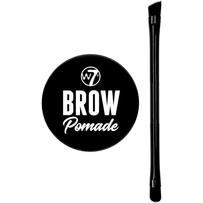 Kit cu Gel pentru Sprancene si Pensula dubla, W7 Brow Pomade, Soft Brown, 4.25 g-big