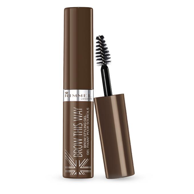 Gel pentru sprancene rimmel london brow this way, 002 medium brown, 5 ml
