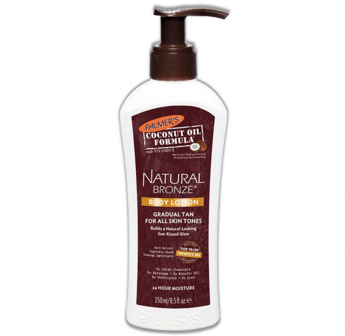 Lotiune Autobronzanta Pentru Bronzare Graduala PALMER S Natural Bronze, cu Ulei de Cocos nerafinat Vitamina E, 250 ml