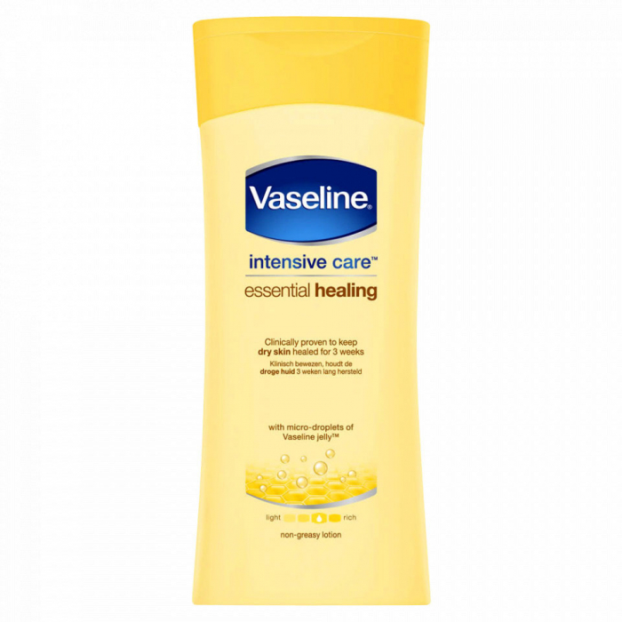 Lotiune de corp pentru piele uscata si sensibila Vaseline Intensive Care Essential Healing, 200 ml produsecosmetice.ro imagine noua