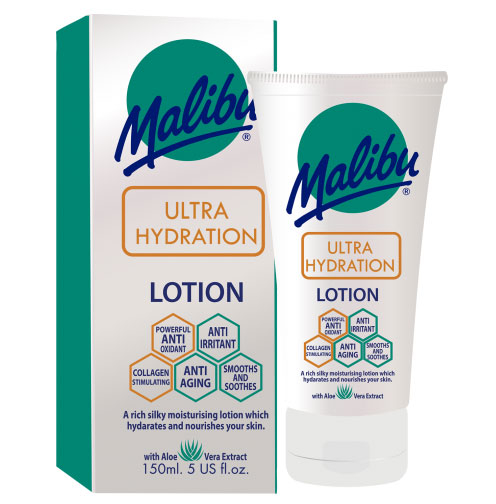 Lotiune After Sun Anti-Age cu multiple beneficii MALIBU Ultra Hydration, 150ml