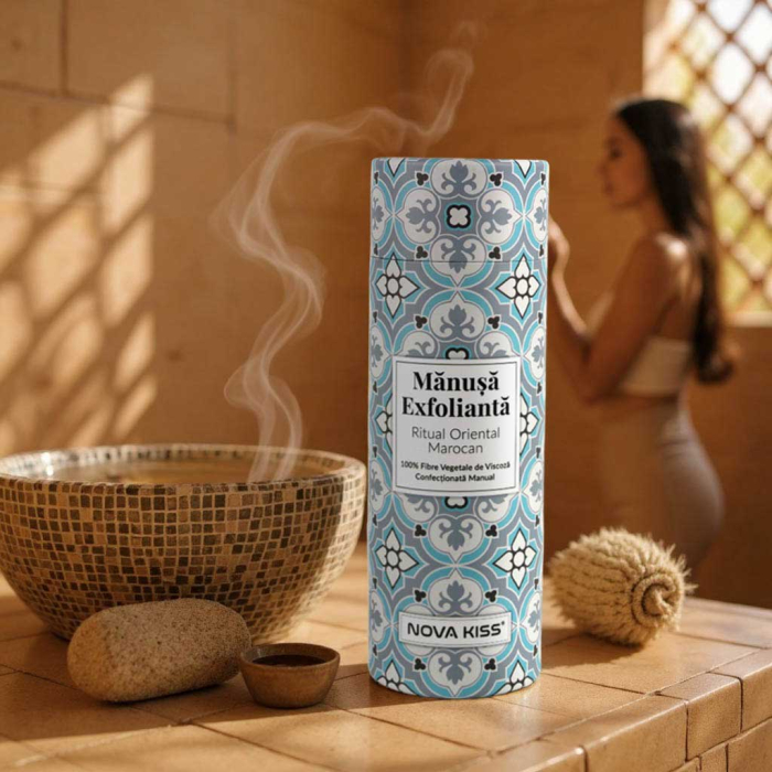 Mănușă Exfoliantă Premium, Ritual Oriental Marocan, Confecționată Manual, NOVA KISS®-big