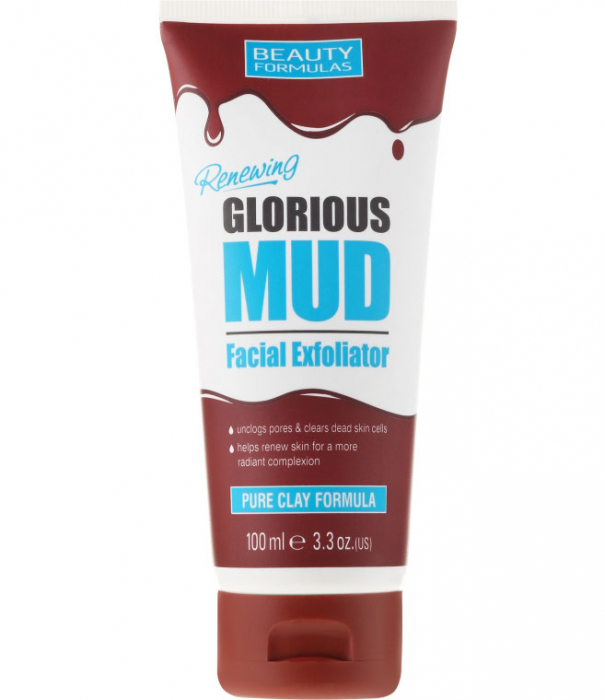 Masca pentru ten cu argila naturala alba Beauty Formulas Glorious Mud Facial Exfoliator, 100 ml Beauty Formulas imagine