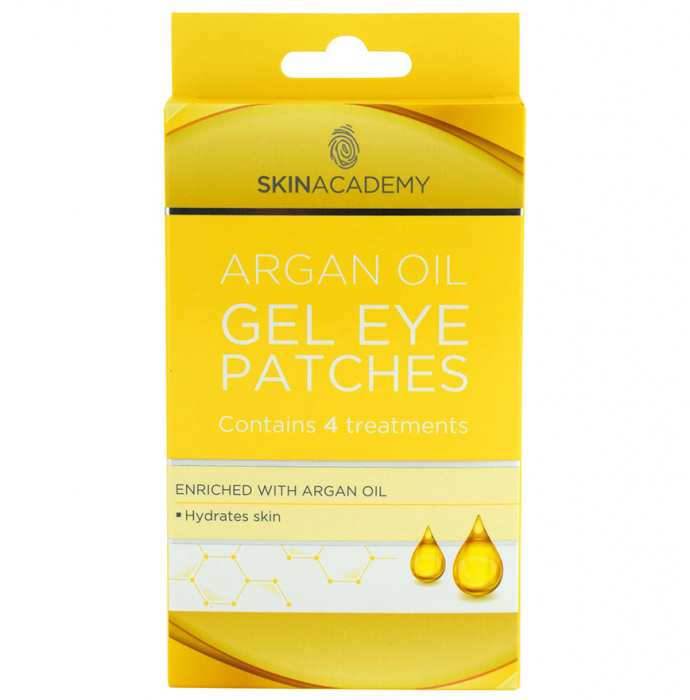 Set Plasturi Tratament pentru ochi cu Ulei de Argan SKIN ACADEMY Gel Eye Patches, 4 seturi (8 plasturi)-big