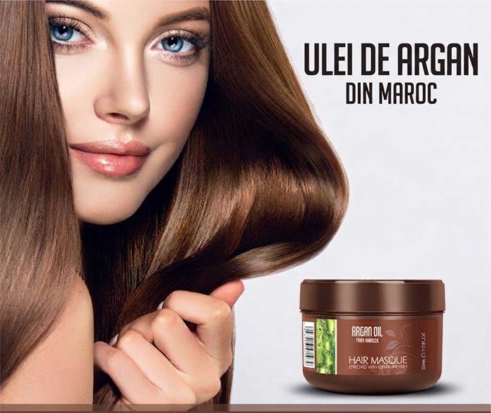 Masca de Par Profesionala cu Ulei de Argan si Extract de Keratina, Regenerare Intensiva, 200 ml-big