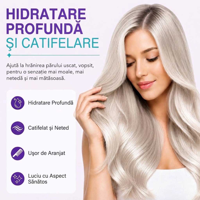 Masca de Par Violet pentru Neutralizarea Tonurilor Galbene cu Ulei de Rozmarin si Argan, 120g-big