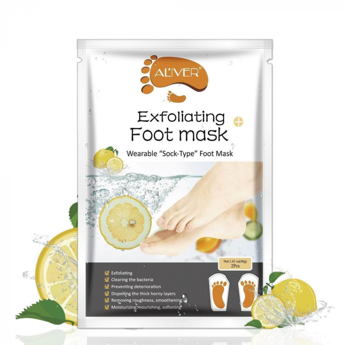 Masca Exfolianta pentru Picioare tip Soseta cu Lamaie, Reparare Profunda