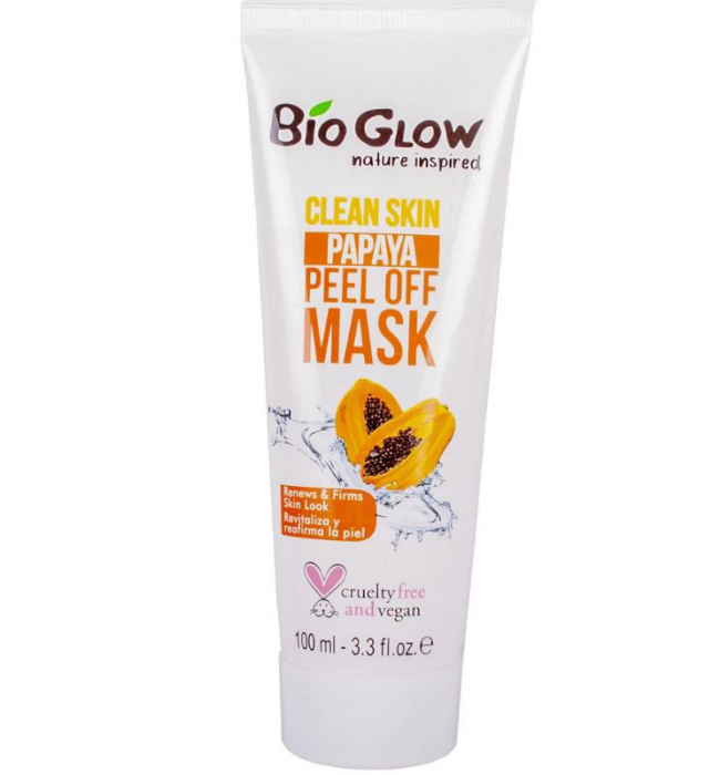 Masca exfolianta regeneranta si hidratanta cu papaya, Bio Glow Clean Skin, Peel-Off Mask, 100 ml Bio Glow imagine
