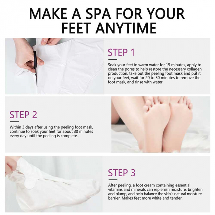Masca Exfolianta Tratament 3 in 1 pentru Picioare cu Lavanda, Reparare In profunzime-big
