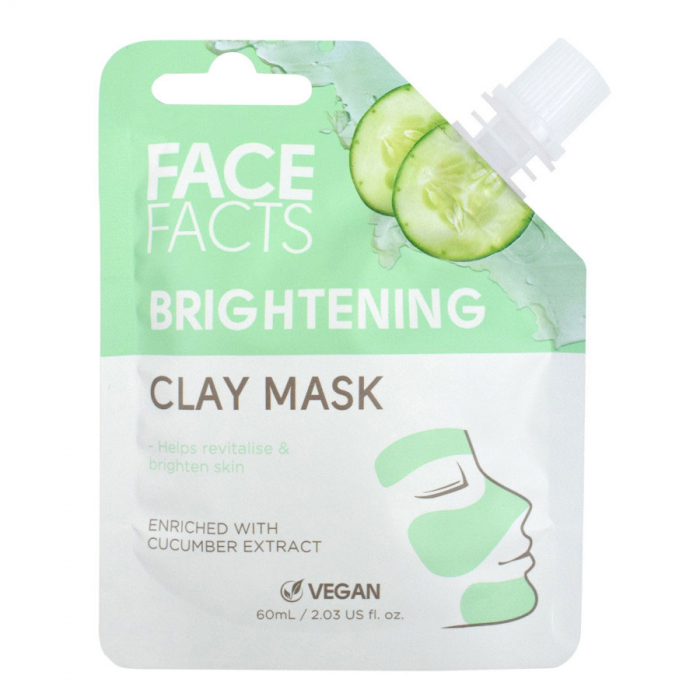 Masca Faciala cu extract de Castravete FACE FACTS Clay Mask, pentru Luminozitate si Revigorare, 60 ml-big