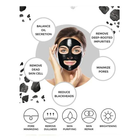 Masca Faciala cu Carbune Activ, Anti-sebum, Anti Pori Dilatati, Beauty Formulas, 100 ml-big