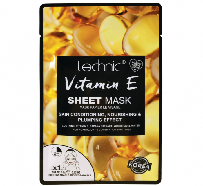 Masca cu Vitamina E Technic Vitamin E Sheet Mask, 18 g produsecosmetice.ro imagine noua