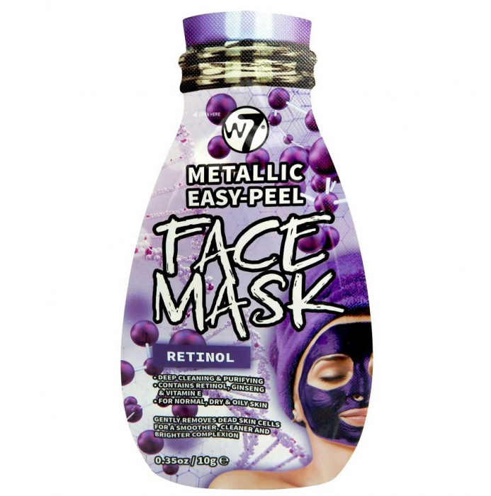Masca Metalica cu Retinol, W7 Metallic Easy-Peel Face Mask, 10 g produsecosmetice.ro imagine