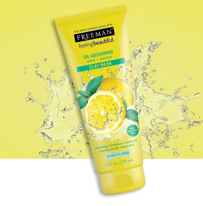 Masca pentru tenul gras FREEMAN Oil Absorbing Mint + Lemon Clay Mask, 175 ml-big
