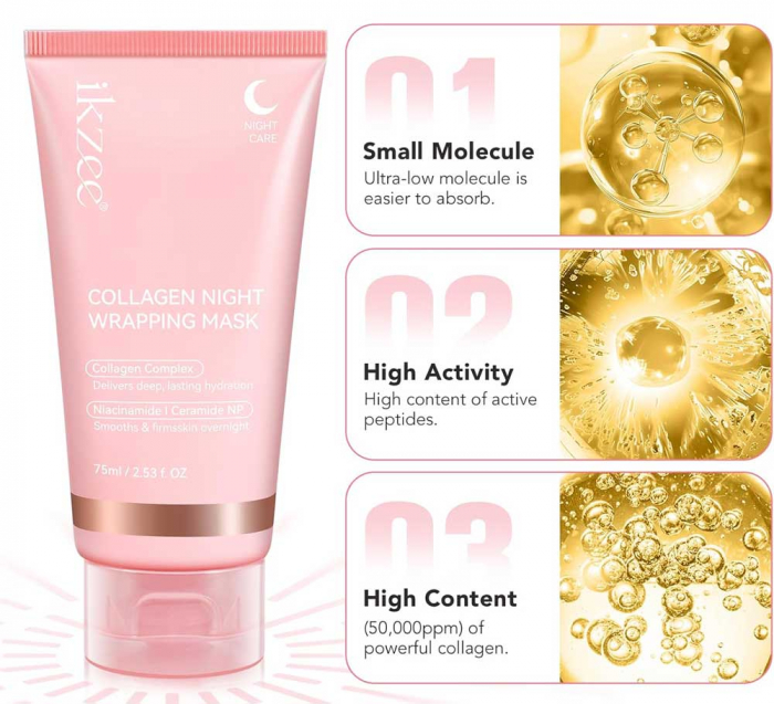Masca Premium cu Colagen, Niacinamide si Ceramide NP, Hidratare profunda, Tratament de Noapte, 75 ml-big