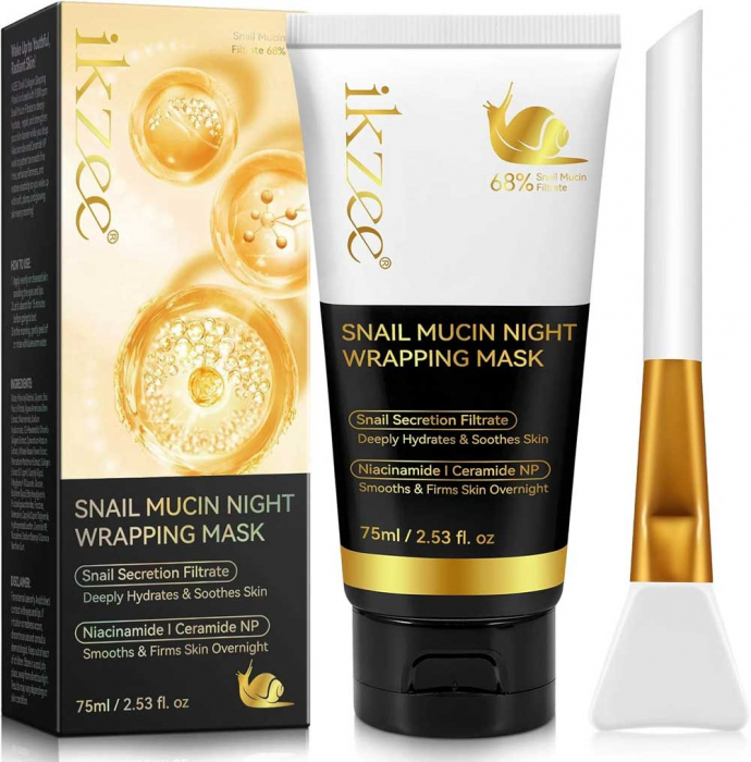 Masca Noapte cu Mucina de Melc 68%, Colagen, Niacinamide, Hidratare intensa, 75 ml