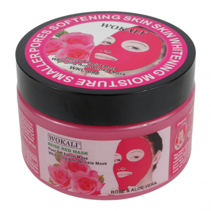 Masca rosie pentru pete pigmentare cu Extract de Trandafiri si Minerale, Efect de micsorarea porilor si Efect anti-rid, Wokali, 300 g-big