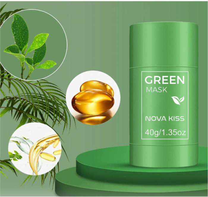 Masca Stick pentru Ten cu Ceai Verde si Argila, Anti-acnee, impotriva Excesului de Sebum, Anti-inflamator, Anti-pori dilatati, NOVA KISS®-big