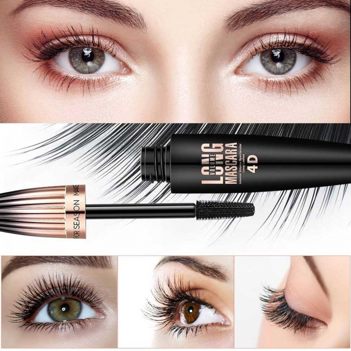 Mascara 4D Aliver Professional Long Volume, Rezistenta de lunga durata, Negru,10 ml-big