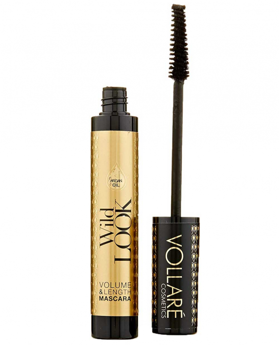 Mascara pentru volum si alungire vollare wild look cu ulei de argan, negru intens, 12 ml