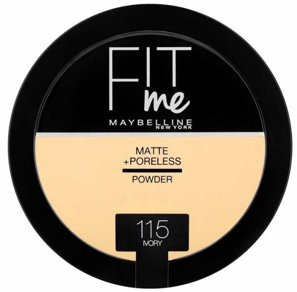Pudra compacta matifianta Maybelline New York Fit Me Matte Poreless Pressed Powder - 115 Ivory, 14 gr