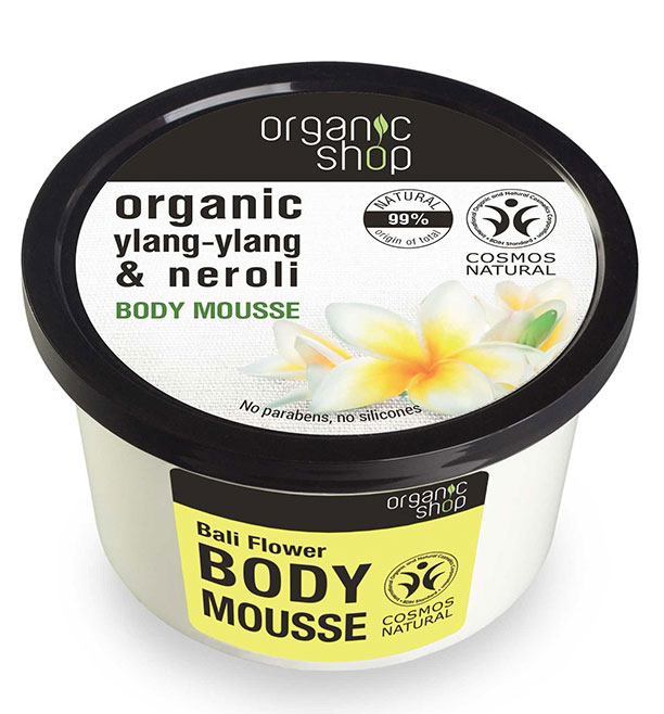 Mousse delicios pentru corp cu Floare Bali Apa florala de Neroli, Organic Shop Body Mousse, Ingrediente 99% Naturale, 250 ml