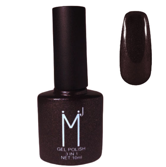 Oja semipermanenta cu sclipici 3 in 1, MJ Gel Polish, Nuanta 099, Dark Chocolate, 10 ml