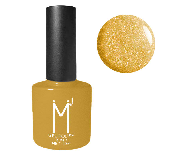 Oja semipermanenta cu sclipici 3 in 1, MJ Gel Polish, Nuanta 097, Honey and Mustard, 10 ml