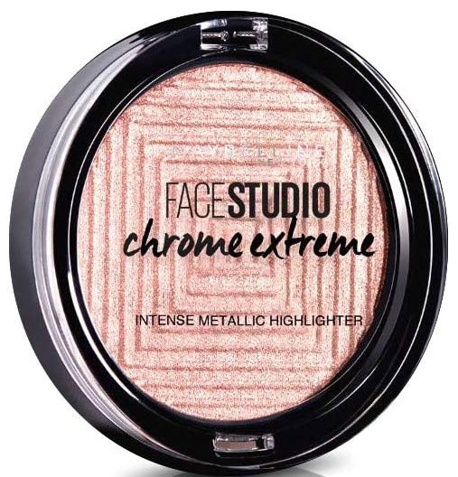 Paleta Iluminatoare Maybelline New York Facestudio Chrome Extreme Intense Metallic 350 Molton Rose Gold, 9 g