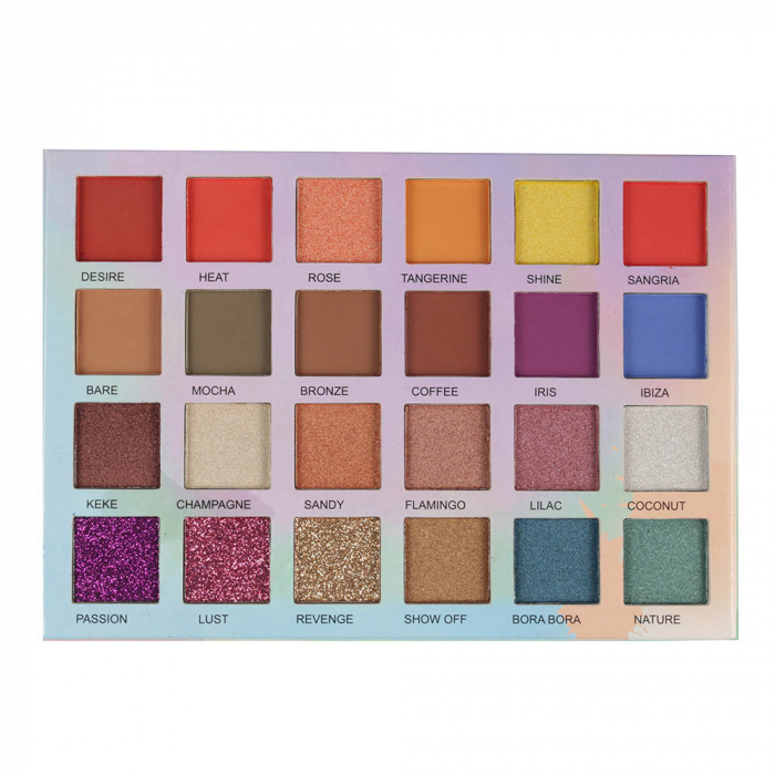 Paleta Profesionala de Farduri Glamierre, Island Babe, 24 Ultra Pigmented Eyeshadows & Glitters-big