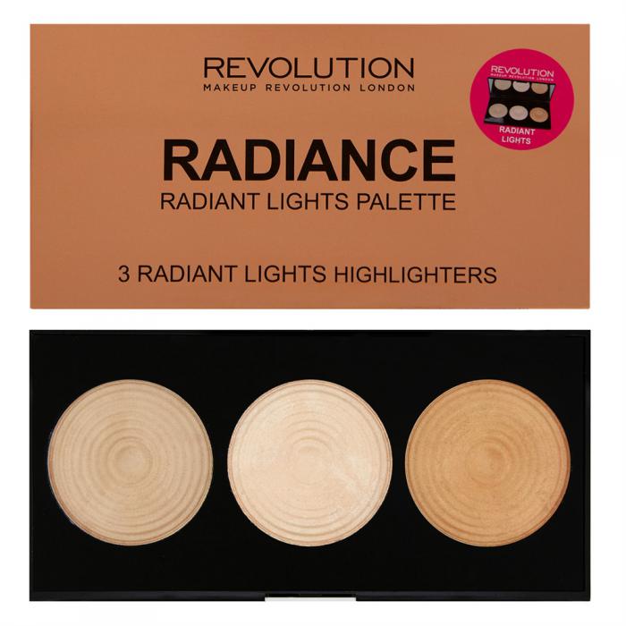 Paleta iluminatoare MAKEUP REVOLUTION 3 Radiant Lights Highlighter Palette - Radiance, 15g-big